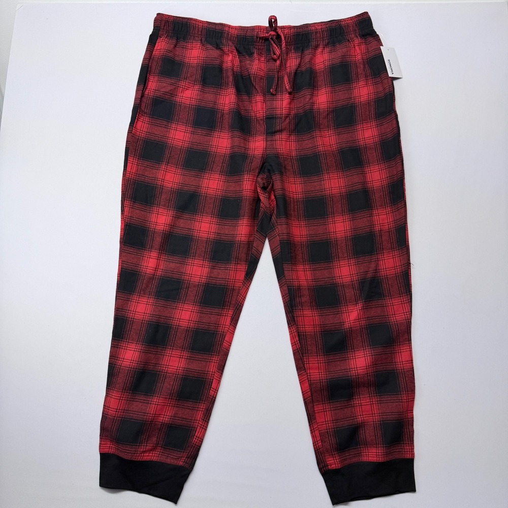 Sonoma Red Black Plaid Flannel Pajama Pants XXL Mens Jogger Sleepwear NEW